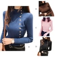 thumbnail image 3 of Sonducket Suéter de mujer Tamaño libre Tops de punto Cómodo suéter femenino Casual Longitud regular Suéteres ligeros Café Prendas para la parte del cuerpo Rosado Sonducket AP009231-03, 3 of 4