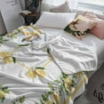 thumbnail image 3 of Lemon Yellow Flannel Blanket for Bed, Modern Country Flower Floral Summer Spring Soft Cozy Warm Couch Throw Blanket, Lightweight Fluffy Plush Bedding Blankets for Sofa Decor All Season 50"x60", 3 of 7