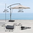thumbnail image 3 of Outsunny 10FT Patio Umbrella w/Fillable Base Wind Strap Cover Cream White, 3 of 10