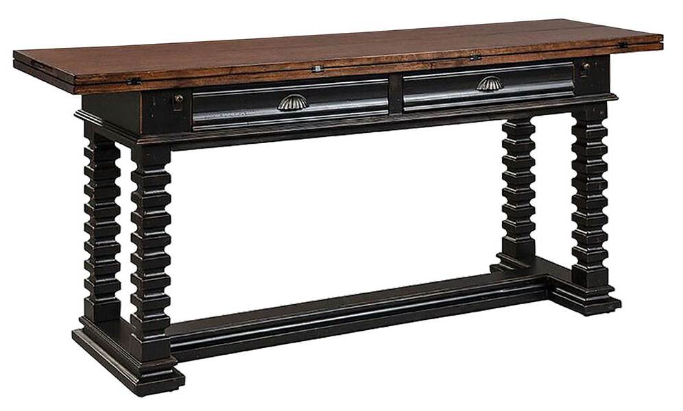 Flip Top Console Table in Brown