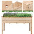 Topeakmart Fir Wood Garden Bed Rectangle Raised Planters Box for