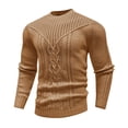 thumbnail image 6 of Colsmile Men's Cable Knit Crewneck Sweater, Casual Long Sleeve Pullover for Fall Winter, 6 of 11