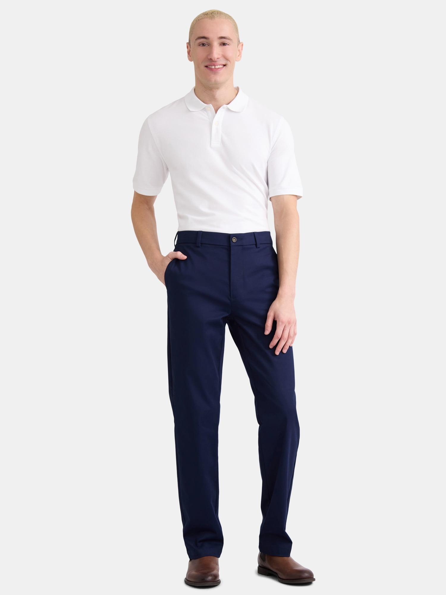 George Men's & Big Men's Classic Fit Premium Straight Leg Khaki Pants, Waist Sizes 29-54