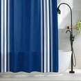 thumbnail image 2 of Blue Striped Waterproof Shower Curtain, 48"x72" Washable Polyester Fabric Shower Curtains for Bathroom, Farmhouse Blue White Stripes Decorative Bathtub Curtain Sets with Hooks, 2 of 9