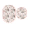 thumbnail image 1 of Ladole Rugs Daniel Floral Pattern Innovative Patch Style Bath Mats in Beige Grey Pink, A set of Two Mats, 1 of 1