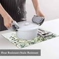 thumbnail image 6 of Elegant Spring Leaf Plant Placemats Set of 4 Washable Table Mats for Kitchen Dining Table, Heat-Resistant Cotton Linen Place Mats for Indoor Outdoor Parties Holiday Decoration, Green Gold, 6 of 6