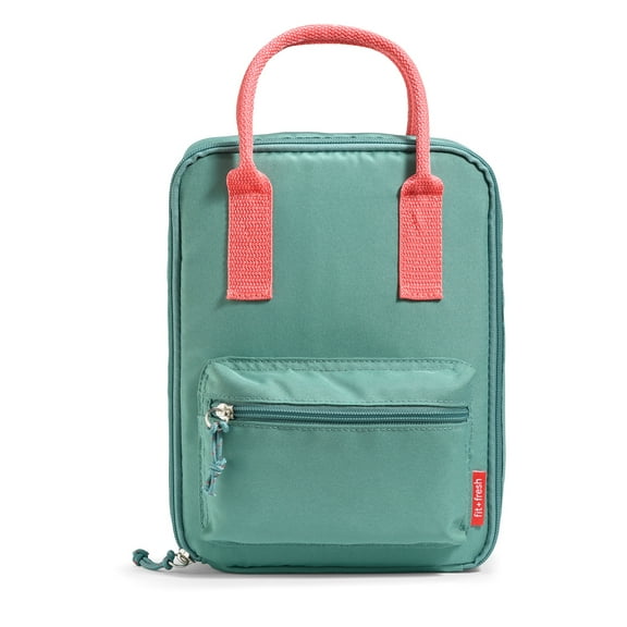 Fit & Fresh Connor Lunch Bag, Reusable Insulated Lunch Bag for Kids and Tweens, Lunch Box for School, Green