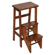 Cortesi Home Druzi Stepstool 3 in 1 Design, Barstool, Stepstool, Ladder, Oak Color