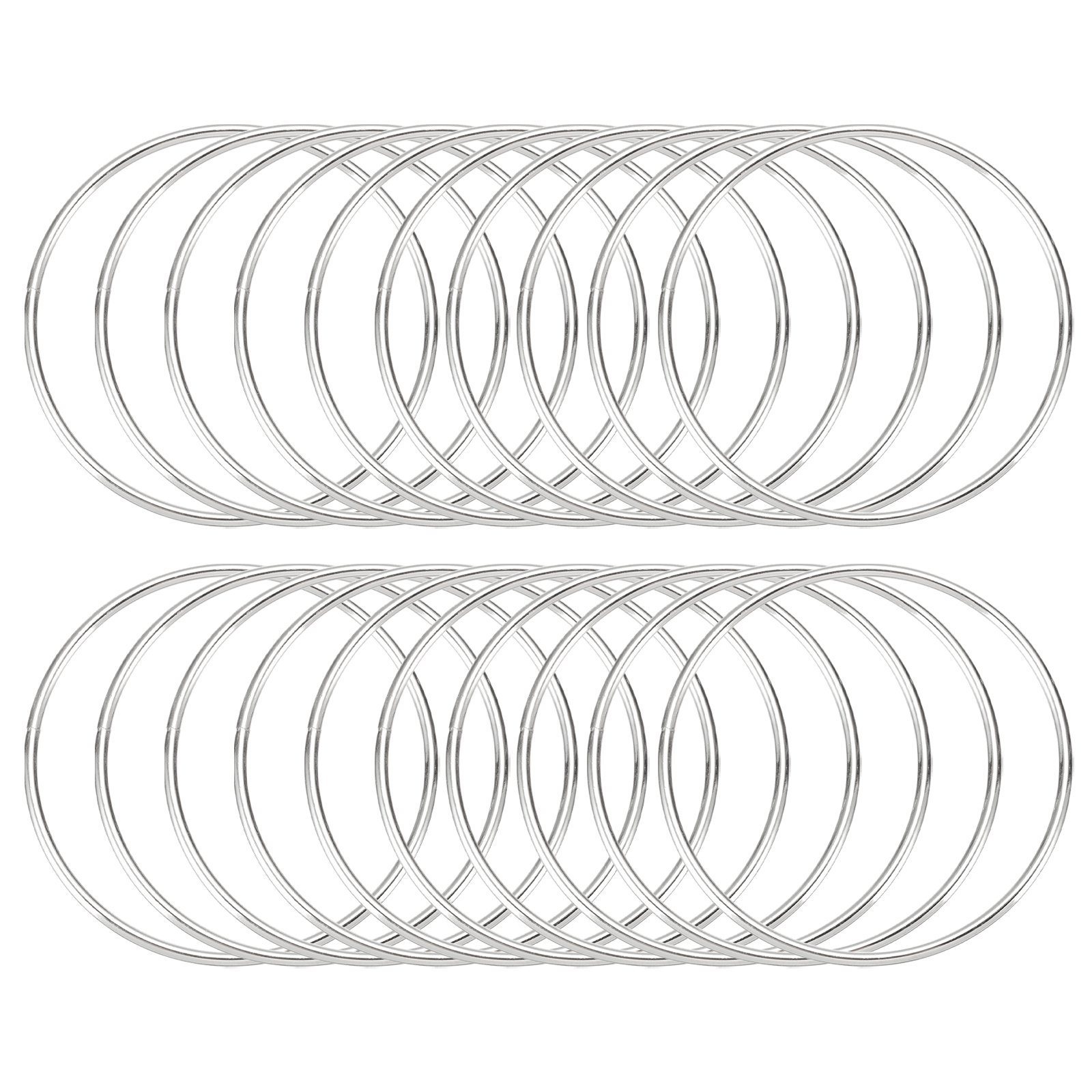 Uxcell 20Pcs Dream Catcher Rings Metal Craft Hoops Floral Hoops 3" Macrame Hoops Rings for DIY Crafts Silver