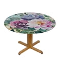thumbnail image 3 of WYYP Flowers Watercolor Painting Round Tablecloth Waterproof Resistant Fabric 100% Polyester Fiber White, 3 of 8