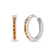 thumbnail image 3 of Galaxy Gold 14K White Gold Natural Citrine Huggie Earrings - November Birthstone - Joy - Fine Jewelry for Women, 3 of 4