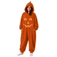 thumbnail image 2 of Red Adult Onesie Polyester Oversized Pumpkin Suit Pajama, Halloween Jumpsuit For Adults Women Indoor Masquerade Theater Party Home Dress Up XL, 2 of 7