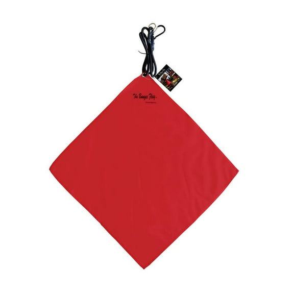 The Bungee Flag - Red Safety Flag w/ Bungee Attachment 18" X 18" TCO00230