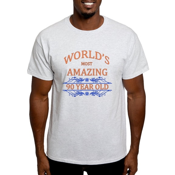 CafePress - World's Most Amazing 90 Year Old Light T Shirt - Men's Classic Graphic T-Shirt