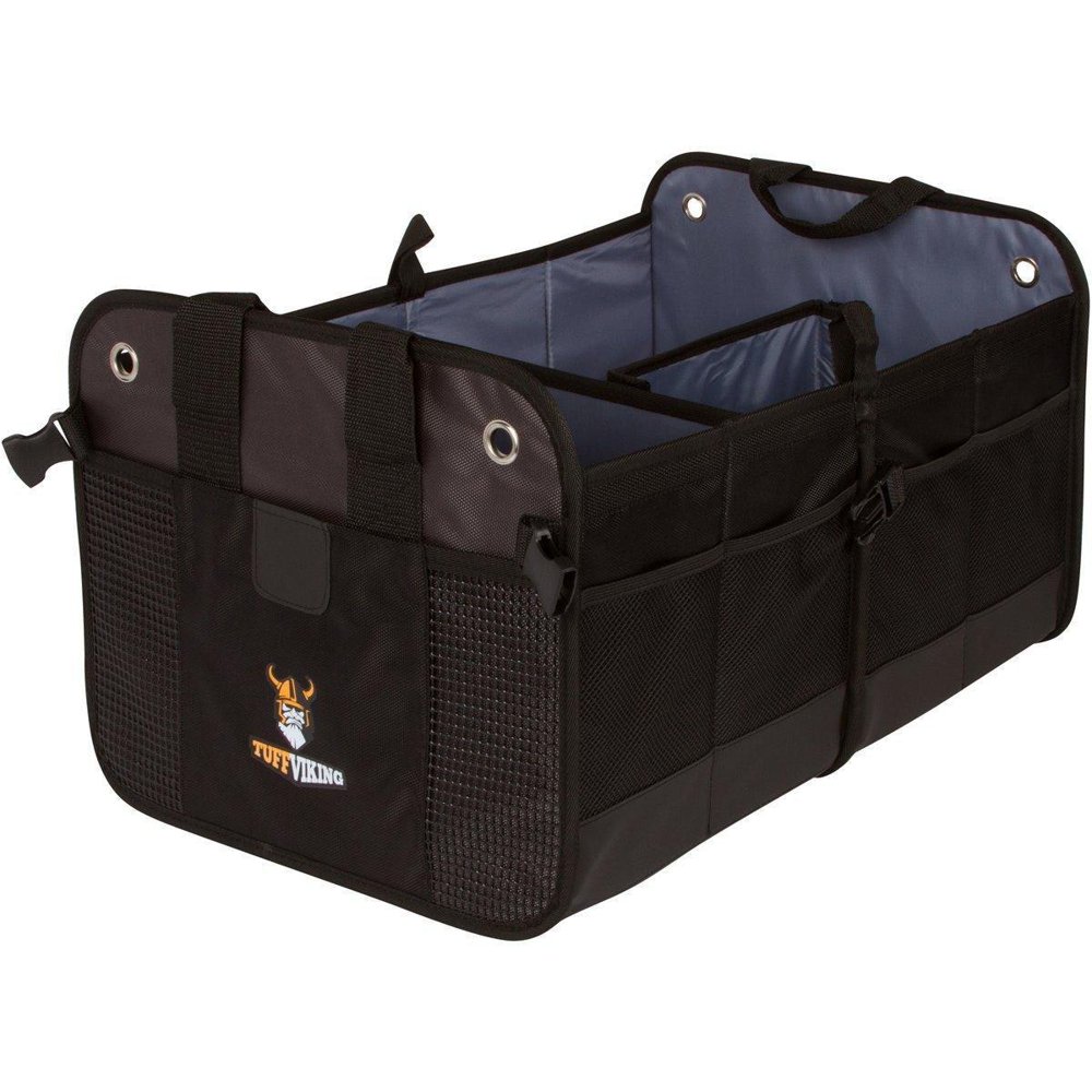 Car Trunk Storage Organizer with Straps by Tuff Viking with 11 Extra