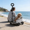 thumbnail image 6 of DAMAI Mini 4 Wheel Foldable Dog Stroller, Portable Pet Carrier Dog Cart w/Side Storage Pocket Adjustable & 360掳 Rotatable Pull Rod for Small Pets Travel Shopping Walking, 6 of 6