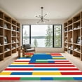 thumbnail image 2 of ODIKA 4'x6' Machine Washable Non-Slip Area Rug, Geometric Blue High Traffic Rug, Blue, 1051589, 2 of 5