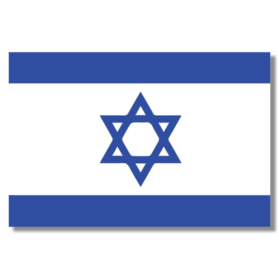 Magnet Me Up Israeli Flag Magnet Decal, 3x5 in, Blue & White, Automotive Magnet