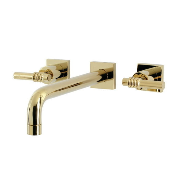 Kingston Brass KS6022ML Milano Two-Handle Wall Mount Roman Tub Faucet, Polished Brass