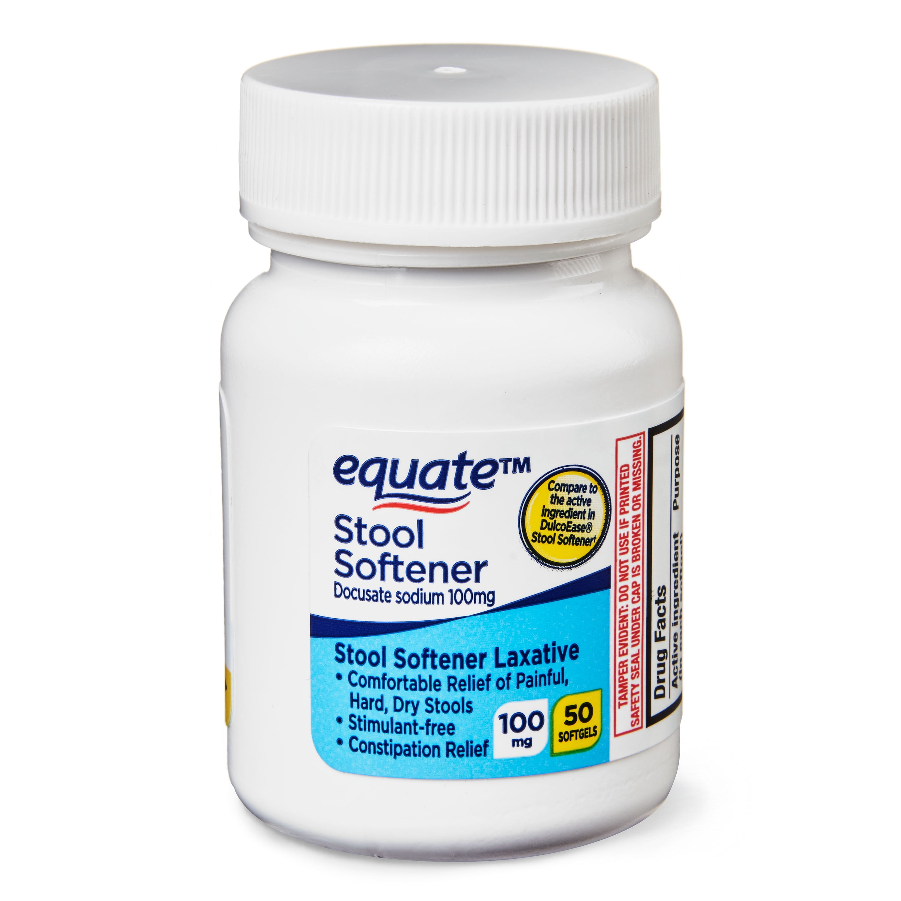 Equate Stool Softener Laxative Softgels for Constipation, 50 Count