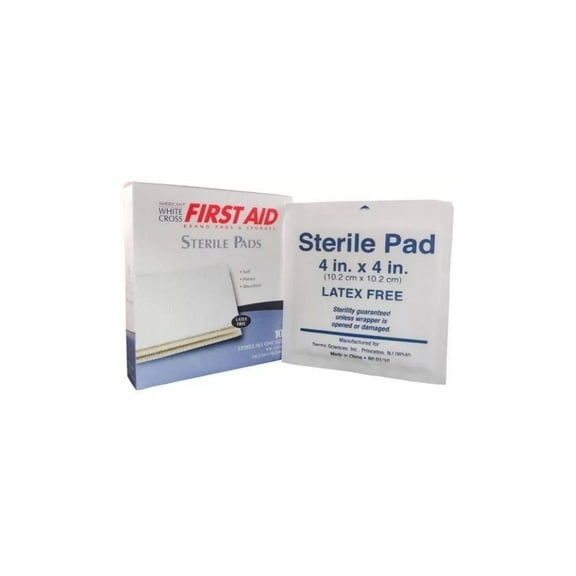 MMBM Latex-Free Sterile First Aid Gauze Pads, 4" x 4", 100 Count, 4 Pack