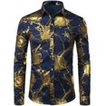 thumbnail image 1 of Camisas hawaianas de manga larga para hombre, camisas de moda con pintura abstracta, blusas florales, blusas de playa cubanas, camisas con cuello vuelto, camisas unisex, 1 of 6