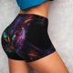 thumbnail image 4 of Balery Futuristic Cat Warrior Pantalones cortos de entrenamiento estampados para mujer, sin costuras, ajustados, para gimnasio, yoga, correr, deportes, ejercicio activo, fitness.-Medium, 4 of 8