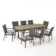 thumbnail image 4 of Noble House Villa 9 Piece Wooden Expandable Patio Dining Set in Gray, 4 of 4