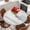 White, variant on Dark Brown Round Tablecloth, Fitted Table Cover with Elastic for 36"-44" Round Tables, Vintage Country Monochrome Chocolate Color Table Cloth Outdoor Indoor Dinning Party Waterproof Tablecloths
