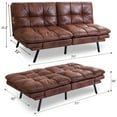 thumbnail image 5 of Atilioo Sofa, with Armrests And Metal Legs, Convertible Futon Sofa Bed, Brown, 5 of 9