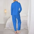 thumbnail image 5 of Disketp Pajamas Set Long Sleeve Sleepwear Womens Button Down Nightwear Pj Sets-Dodgerblue, 5 of 9