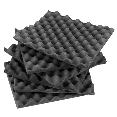 6Pcs Acoustic Foam Panel Noise Absorbing Soundproof Sponge, Egg Groove, 30x30x4cm, for Recording Studio Ktv, Black