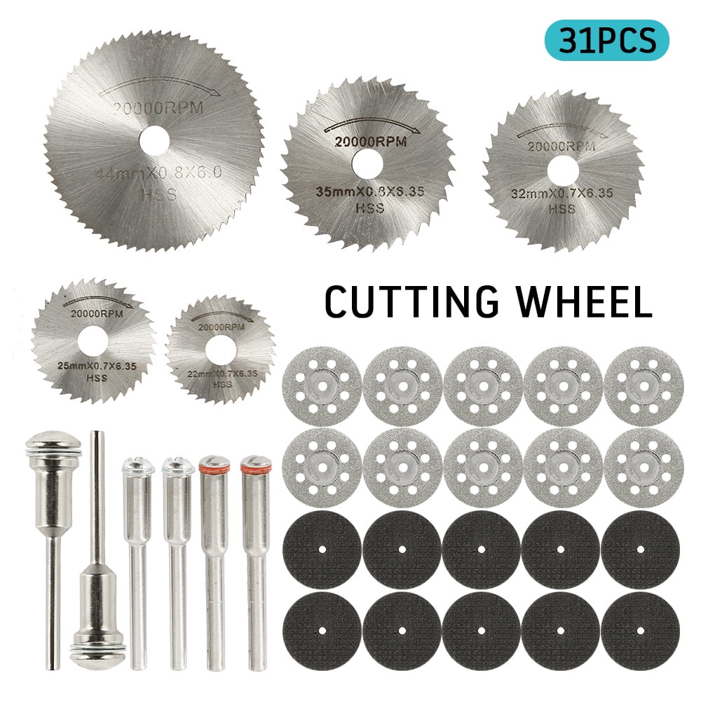 One Set 50mm Saw Blade Cutting Wheel Disc With Mandrel Plastic Wood Rotary Tool 