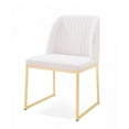 thumbnail image 2 of Set of Two White Gold  Faux Leather Fabric Dining Chairs, 2 of 4