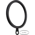 thumbnail image 2 of Meriville 14 pcs Black 2-Inch Inner Diameter Metal Flat Curtain Rings with Eyelets, 2 of 3