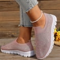 thumbnail image 6 of Womens Rhinestone Shoes Mesh Sparkling Glitter Slip On Sneaker Non Slip Running Walking Shoes Gym Sports Athletic Sneaker Lightweight Casual Fashion Sneakers, 38, 6 of 7