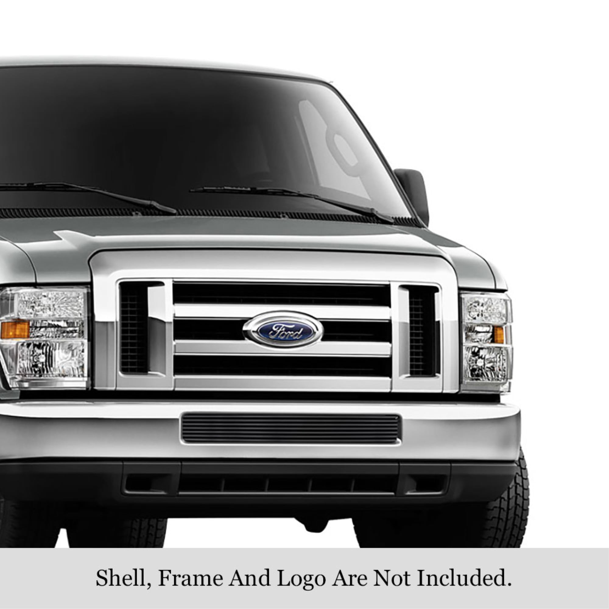 Off Roader Black Stainless Steel Billet Grille For Ford Econoline Van 1992-2007 - 8x6 Horizontal