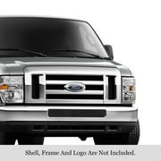 APS 2008-2014 Ford Econoline Black Stainless Steel Billet Grille 8x6 horizontal billet
