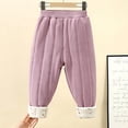 thumbnail image 4 of Gfyviroh Toddler Boys and Girls Pants Children's Thick Winter Warm Pants Casual Cotton Pleated Cuffed Trousers,3-15 Years, 4 of 6