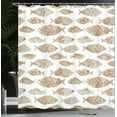 thumbnail image 3 of Ambesonne Nautical Shower Curtain, Fish Sea Animal Marine Art, 69"Wx70"L, Sand Brown, 3 of 4