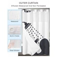 thumbnail image 4 of No Hook Shower Curtain with Snap-in Liner, Sloths Showering Waterproof Fabric Bathroom Curtains, Modern Abstract Art Funny Animals Bath Curtains & Mesh Top Window Stand Up Stall 36"x72", 4 of 9