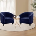 thumbnail image 2 of Housse de Fauteuil Club Ensemble de Pièces Housses de Fauteuil Tub avec Housse de Coussin Housses de Fauteuil en Velours Extensible Housses de Fauteuil Tonneau Rond Doux pour Salon Bar Comptoir Club (Velours), 2 of 8