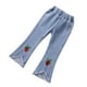 thumbnail image 1 of Odeerbi 3-14 Años Niñas Vaqueros Flamed Raw Hem Lindo Fresa Bordado Pantalones de Denim Primavera Verano Vaquero Pantalones de Longitud Completa Con Bolsillo, 1 of 3