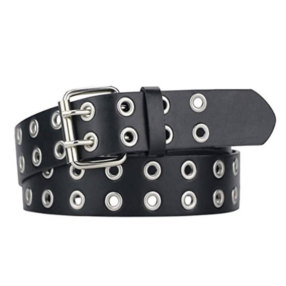 XIRQI Belts for Women Personality Trend Womens Belts for Jeans Imitation Leather White Belt,Black，47.24in