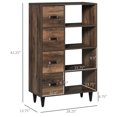 thumbnail image 3 of HOMCOM Commode Rétro à 4 Tiroirs avec Étagères à 4 Niveaux pour Salon et Chambre, 3 of 10