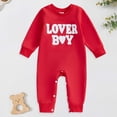thumbnail image 2 of Zanarzt Baby Rompers Boy Summer Baby Boy Valentines Outfit Long Sleeve Letter Print Jumpsuit Romper Cute Spring Clothes Red,3-6 Months, 2 of 8