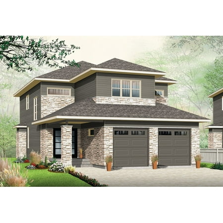 728-2889: Contemporary Modern 3 Bed, 3 Bath Luxury Home Plan, 2288 Sq Ft: Full Blueprints with License to Build by Home Plan Marketplace - Lesuto