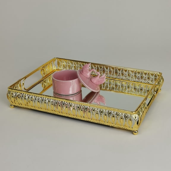 Wayborn METAL MIRRORED TRAY 14.5″X10.5″X2.5″
