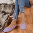 thumbnail image 6 of UDAUDU Women's Knit Ballet Flats Breathable Slip On Shoes Square Toe Business Casual Flats Comfortable Dressy Walking Shoes Purple 10 Wide, 6 of 6