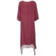 thumbnail image 4 of Nuevo Vestido Vintage Femenino Dobladillo Irregular Hem Casual Boho Suelto Largo Maxi Vestidos Tomshoo Borgoña XXXXL, 4 of 7